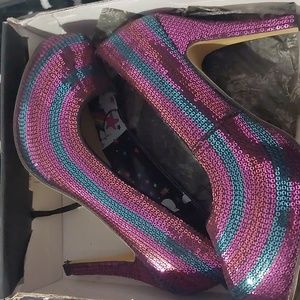 Ironfist platform sequin pump size 10